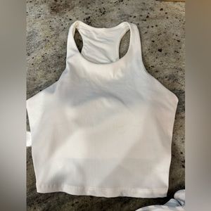 All in Motion Womens White Ribbed Bra Crop Top